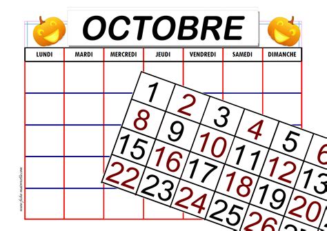 HORAIRE DE OCTOBRE